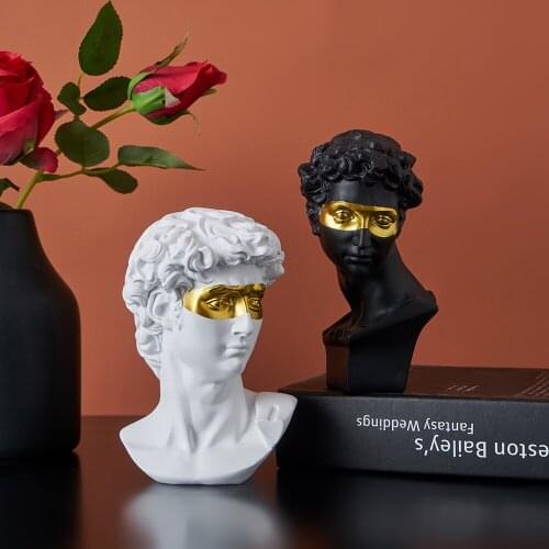 Golden Eye David Statue Resin Modern Home Decoration Mini David Head Fignure Nordic Decoration Home Accessories