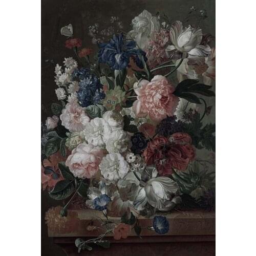 MEHOFOTO Vinyl Photography Background Dark Black Flower Computer Printed Children Backdrops for Photo Studio CM-6655