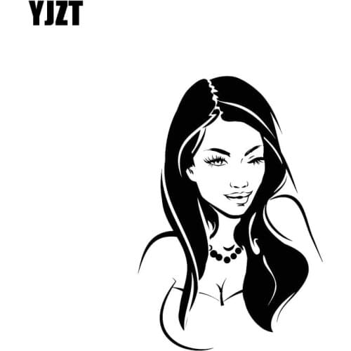 YJZT 10.3*15.3CM Car Sticker Warm Nice Girl Covering The Body Vinyl Skillful Manufacture Decals Black/Silver C20-0174