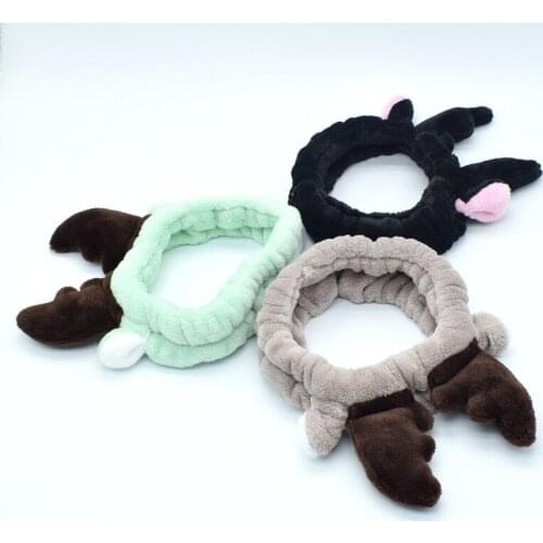 1PCS Antlers Hair Holder Hairbands Fleece Bow Animal Ears Headband For Women Girls Turban Fashion Hair Accessories