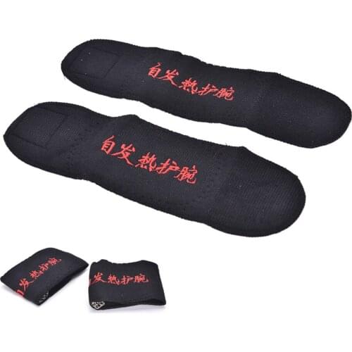 2 Pcs Spontaneous Heating Wristbands Therapy Wrist Brace Belt Carpal Protector Treatment Pads Relieve Pain Warm Paste Pads