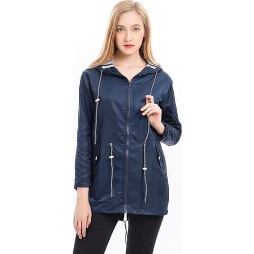 2020 Spring Autumn Jacket Coat Female Fashion Medium Long Hooded Windbreaker womens Plus Size Outdoor Mountaineering Jackets