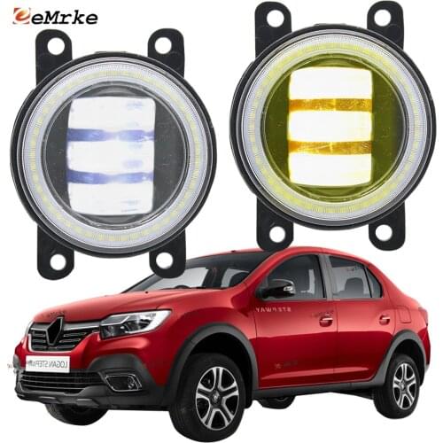 2x Led Angel Eye DRL for Renault Logan II MCV and MCV Stepway Facelift 2019 2018 LED Fog Lights Lamp Lens Daytime Running Light