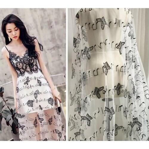 3D Lace butterfly Note embroidery fabric LACE decals fabric cloth Applique for DIY Wedding dress 1order=1yard