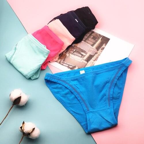 6 Pcs/Lot New Arrival 2021 Female Underwear Women Cotton Briefs Panties M L XL 9452