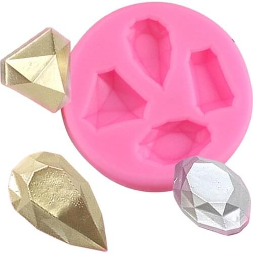 Byjunyeor M240 Gem UV Resin Silicone Mold Fondant Chocolate Candy Lollipop Crystal Epoxy Soft Clay Bake Tool
