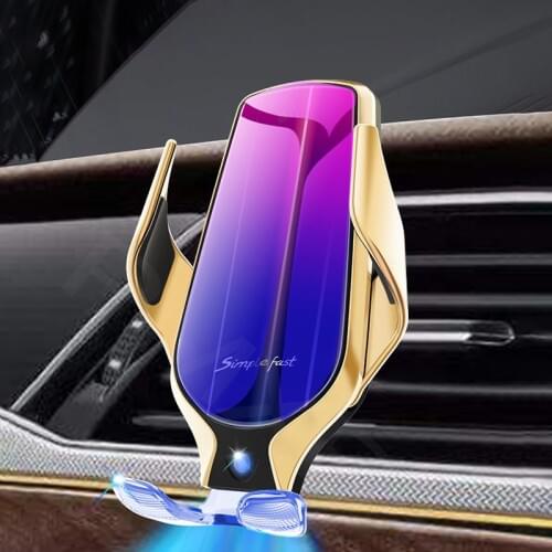 R9 Automatic Clamping 10W Fast car Wireless Charger For iPhone Huawei Samsung Qi Infrared Sensor Car Phone Holder Air Vent Mount