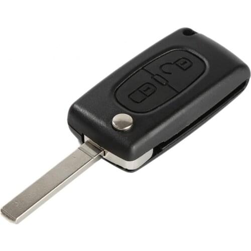 1PC Key Case For Peugeot 407 107 207 Flip Black Remote Key Fob Shell Cover Flip Remote Keyless Entry Key Shell Replacement