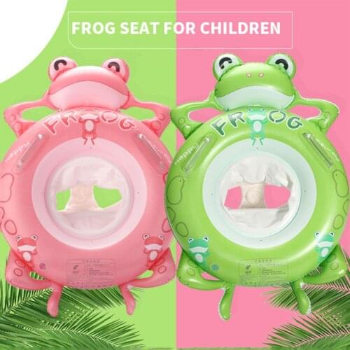 Baby Swimming Pool Rings Seat Inflatable Frog Swim Ring Float Seat Swim Circle With Dual Handle For Baby Toddlers Pool