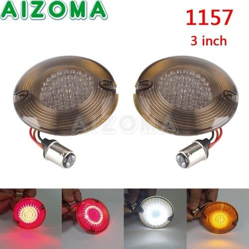 For Harley Touring Electra Glide Road King Heritage Softail 1157 LED Turn Signal Indicator Light Bullet Lamp 3 1/4" Insert Light