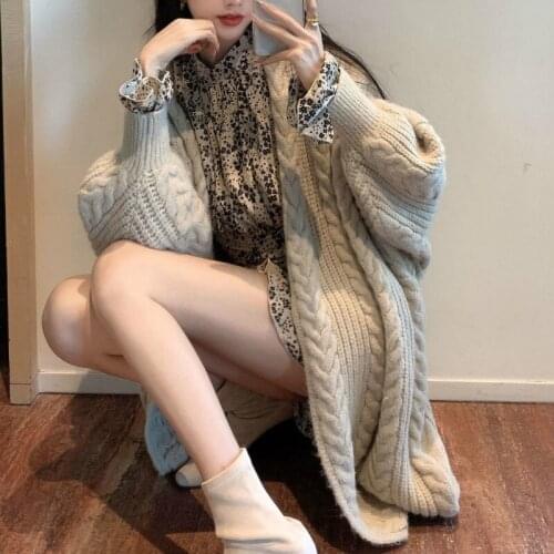 Autumn/Winter Sweet Girl Korean Woman Chic Elegant Cardigan Sweater Offiec Lady Loose Slim Harajuku Retro Gentle Fairy Sweater