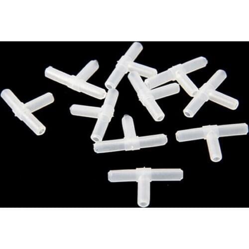 Hot 10pcs Fish Tank 3-Way T shape Connectors For Aquarium Air Pump Line Tubing Joints Air Pump Accessories