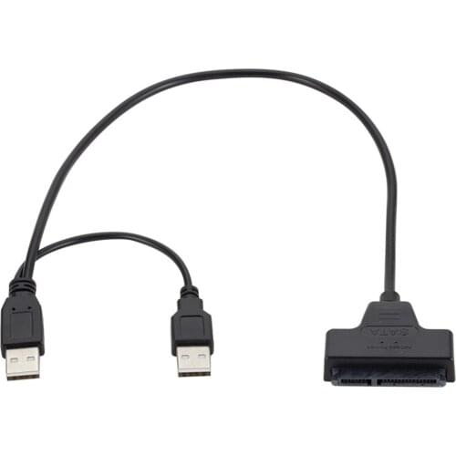 USB 2.0 to SATA 7 15 Pin Hard Drive Adapter Cable HDD SSD Hard Disk Drive Converter Cord Wires Solid for 2.5 inch Laptop