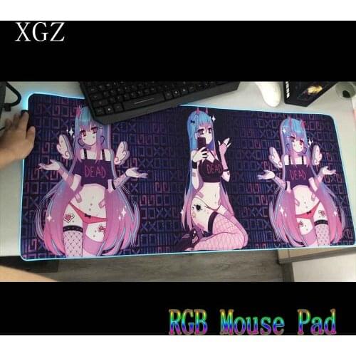 RGB Anime Gamer Mouse Pad Moneko Gamer Gaming Accessories Mini Laptop Keyboard Pads Lock Dsek Mat LED Color Light Mousepad XXL