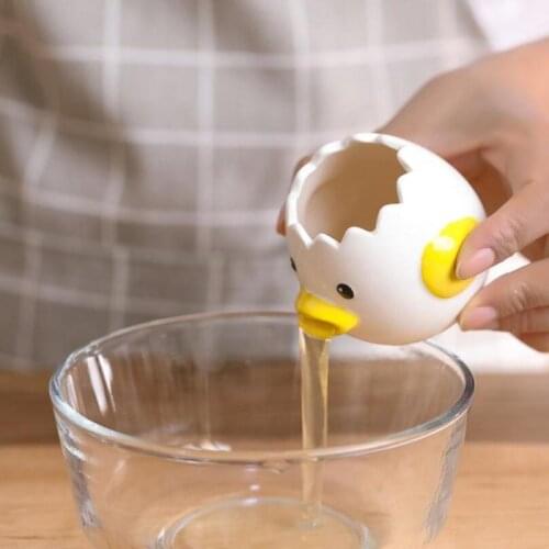 Creative Egg Separator Ceramic Material Egg Yolk White Divider Cartoon Chicken Design Egg Filter Kitchen Accessories Egg Tools