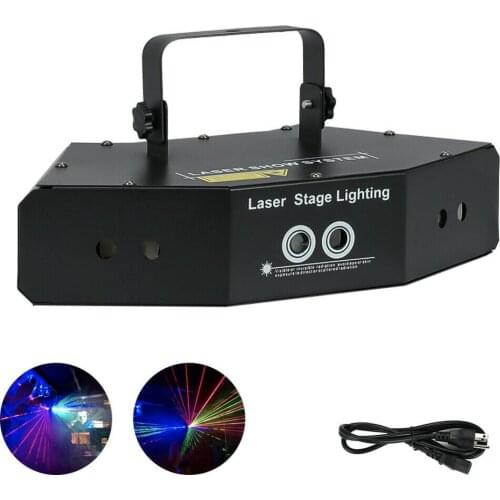 6 Lens Scan Laser Light Line Beam RGB for DMX DJ Dance Bar Coffee Xmas Home Party 110V