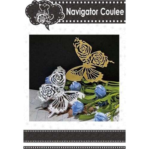 Metal Cutting Die Butterfly Rose Died to Scrapbook Layered Drawing Craft Supplies Cutting Decorative Stamps and Die 2021