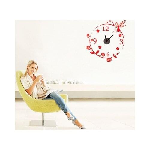 Flower clock Sticker Bedroom Living Room Home DIY Removable Mural PVC Decal custom removable waterproof