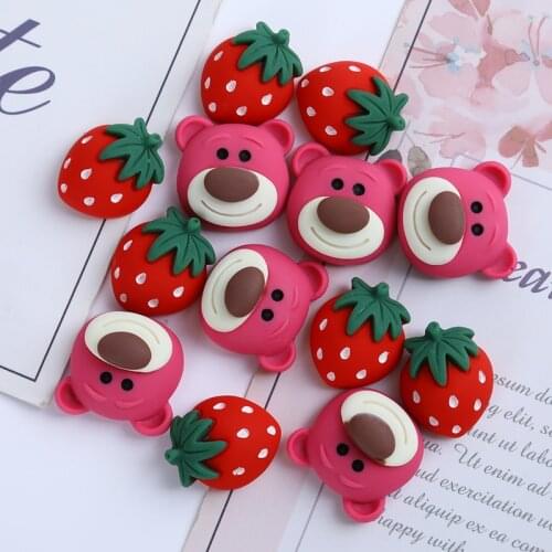 2021 new refrigerator accessories strawberry bear series phone case patch diy production materials car stickers ornaments head r