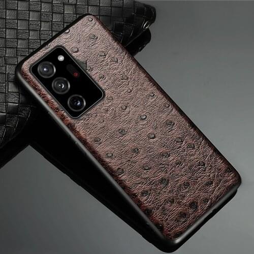 The New Ostrich Leather case For samsung galaxy note 20 ultra 10 plus thin fundas for Galaxy a51 a71 s10 s20 ultra a50 s10 plus