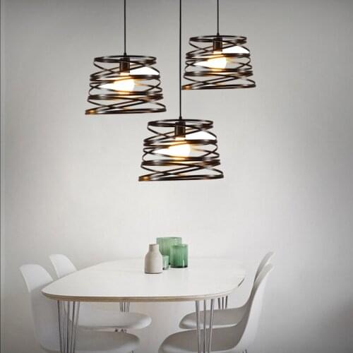 Simple modern artistic Iron ripple wave Chandelier balcony aisle restaurant table Bar Cafe lamp