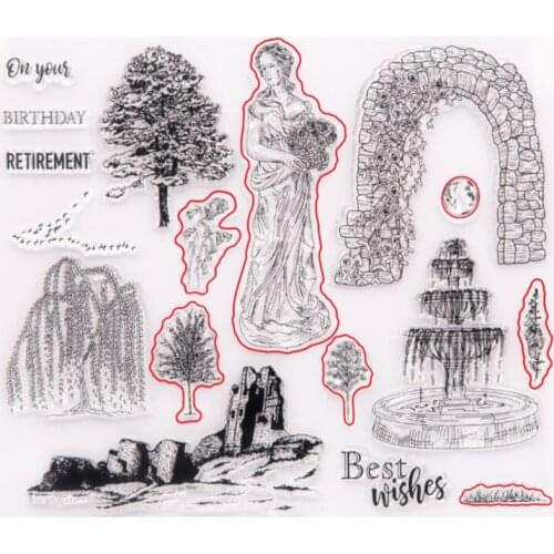 Weeping Willow Transparent Clear Silicone Stamp Seal DIY Scrapbook Rubber Stamping Coloring Embossing Diary Decoration Reusable