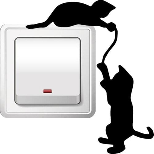 Drop Shipping cat Wall Stickers Personalized Creative For Living Room Bedroom Wall Decal Home Decor