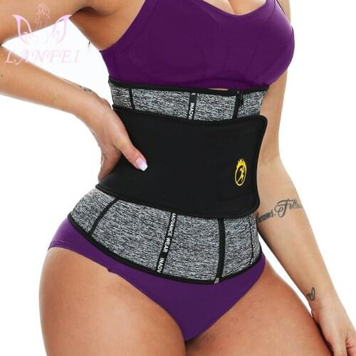LANFEI Zipper Waist Trainer Slimming Compression Strap Women Sweat Body Shaper Neoprene Corset Weigh Loss Belly Cinchers Belt
