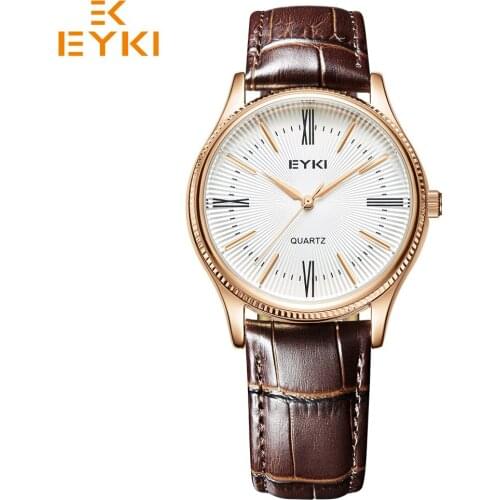 EYKI Luxury Fashion Watches Lovers' Gift Waterproof Leather Ultra Thin Mens Women Watch Relogio Masculino Reloj Mujer Orologi