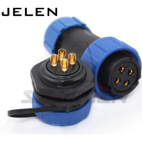 SP2110/S-SY2112/P, Industrial Power waterproof Connector 4 pin, IP68, LED Power cable mount plug socket 4pin