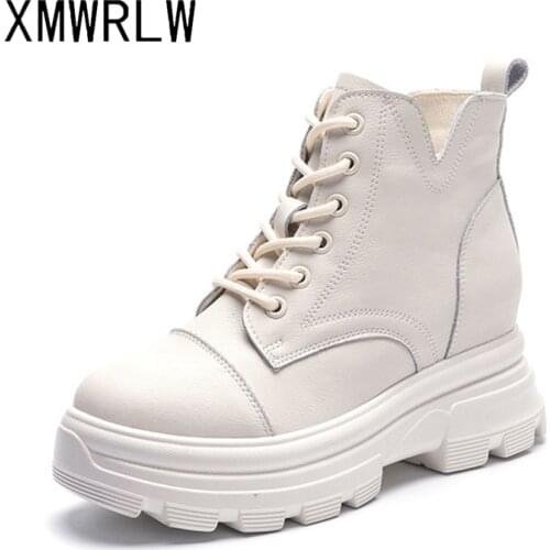XMWRLW Hidden Heel Ankle Boots For Women Autumn Shoes Genuine Leather Casual Woman Ankle Boots 2020 Autumn Female Boot Shoes