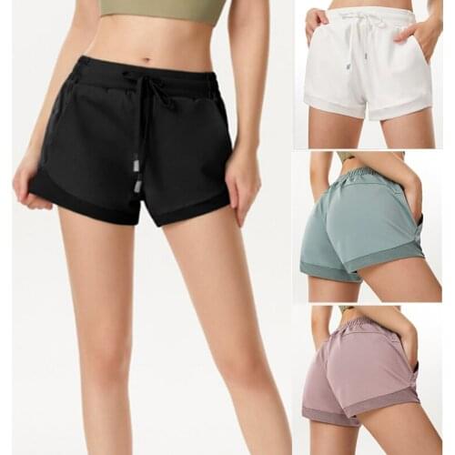 Women Drawstring Yoga Shorts Summer Sports Shorts For Outdoor Fitness Breathable Hot Pants SAL99