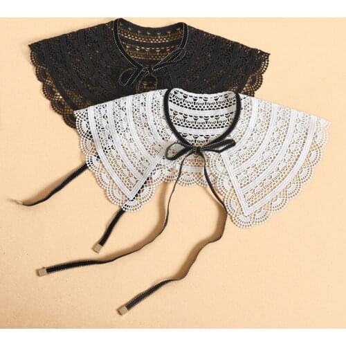 Women Sweater T-shirt Fake Collar Female Lace Floral Hollow Shirt False Collars Girls Shawl Wrap Female Detachable Collars