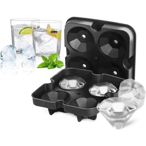 1PC 3D Skull Silicone Ice Cube Maker Form For Ice Candy Cake Pudding Chocolate Molds 4 Cell Ice Mold Square Shape Trays Molds