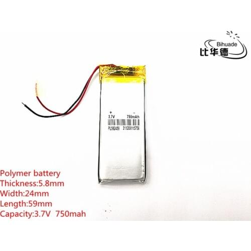 10pcs BIHUADE 3.7V,750mAH,582459 Polymer lithium ion / Li-ion battery for TOY,POWER BANK,GPS,mp3,mp4,cell phone,speaker