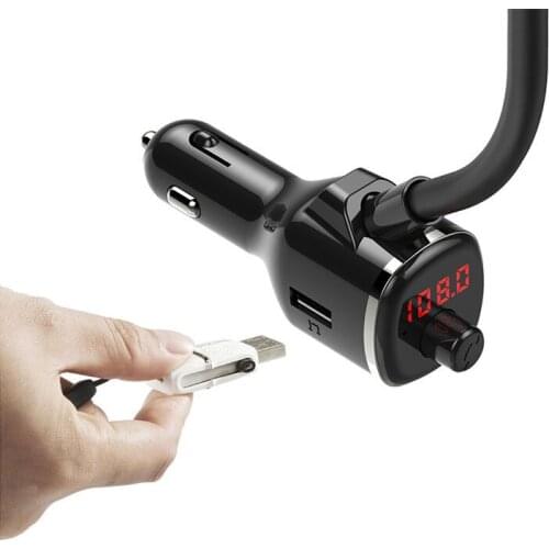 10w Wireless Fast Charging Mobile Phone Holder Car Mp3 Transmitter Dual Usb Charging U Disk Music Player Fm Transmitter