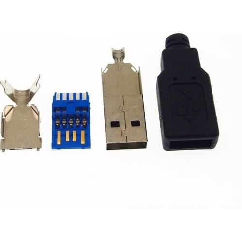 100set 4 in 1 USB 3.0 socket connector A/M male plug with plastic shell