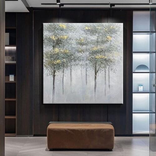 100% Handpainted Landscape Forest Abstract Diagram Oil Painting Wall Art Home Decor Pictures Modern Oil Painting No Framed