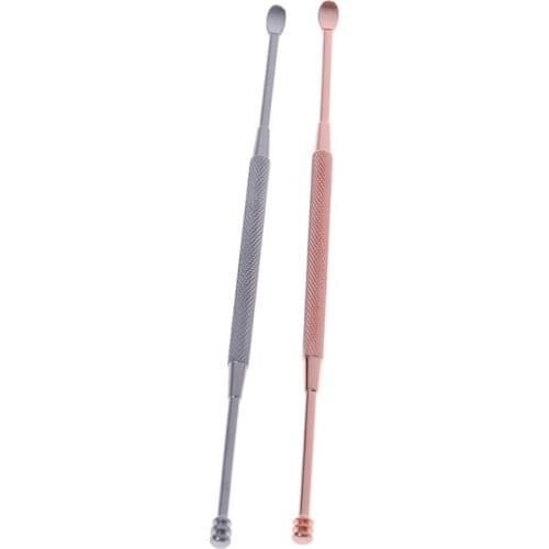 2Pcs Stainless steel earpick ear wax stick remover curette cleaner ear tools