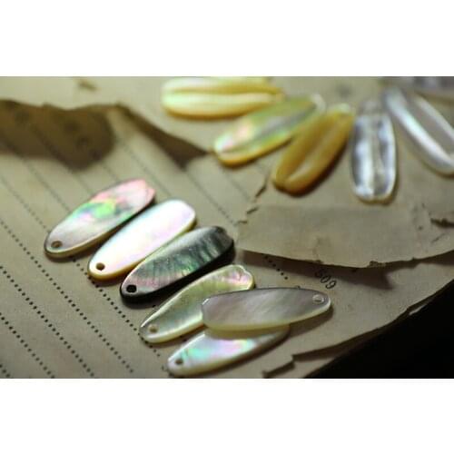 20pcs Wholesale mother pearl leaves white shell black shell Size 10mm*27mm shell pendant
