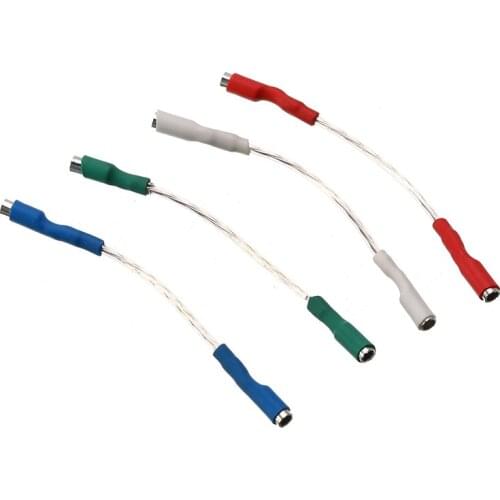4Pcs 40mm 7N Turntable Phono Headshells Pure Sliver Leads Header Headshells Wire Cable Universal For 1.2-1.3mm Pins