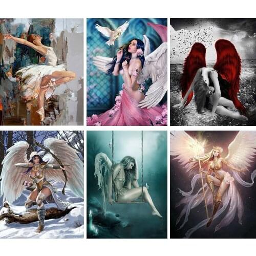 5D DIY Diamond Painting Angel and Devil Art Abstract Rhinestone Cross Stitch Exquisite Decorative Painting Kit Can Be Customized