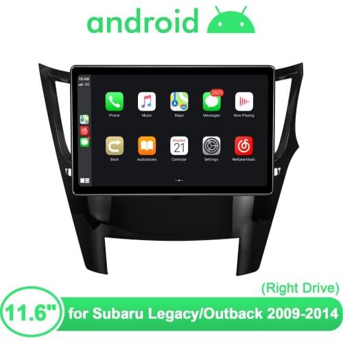 Car Radio 11.6 Inch GPS Navigation Android 10 Central Multimedia Player Autoradio Stereo 4G For Subaru Legacy Outback 2009-2014