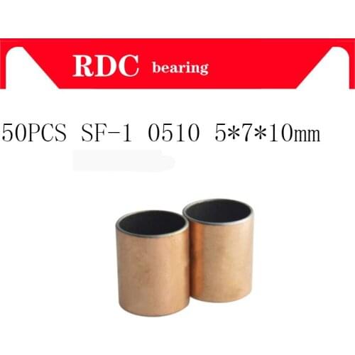 Free shipping 50pcs SF-1 0510 5x7x10 mm High quality Self Lubricating Composite Bearing Bushing Sleeve SF1 5*7*10mm