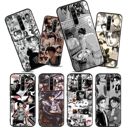 Hot Attack on Titan Manga Soft TPU For Xiaomi Redmi Note10 10S 9T 9S 9 8T 8 7 6 5A 5 4 4X Prime Pro Max Black Phone Case
