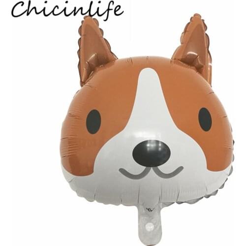 Chicinlife 5Pcs 18inch Dog Foil Balloons Birthday Party Decor Baby Shower Kids Toys Inflatable Air Balloon Pet Party Supplies