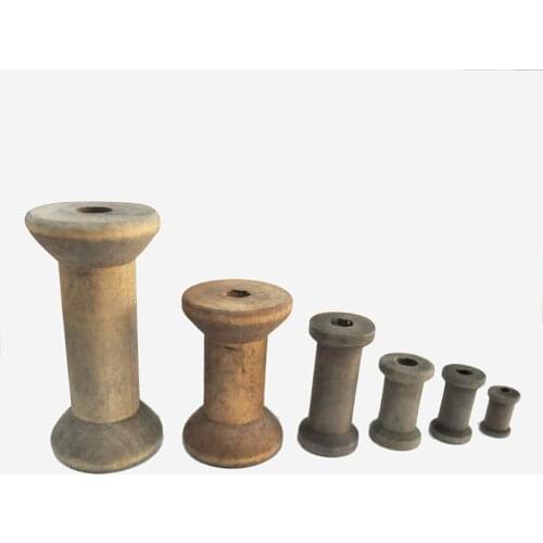 Happymems 10-30pcs Large Or Mini Size Wood Spools Natural Color Wooden Crafts Home Decor Sewing tools