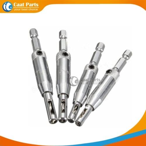 HOT! 4PCS 5/64" 7/64" 9/64" 11/64" HSS Self Centering Cabinet Windows Door Hinge Drill Bit Woodworking Reamer Hole Drilling Set