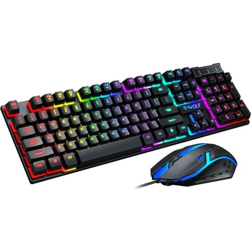 Gaming keyboard Wiyh Mouse Combo Wired keyboard With LED backlight keyboard Gamer Kit Silent Gaming Mouse Set For PC Laptop