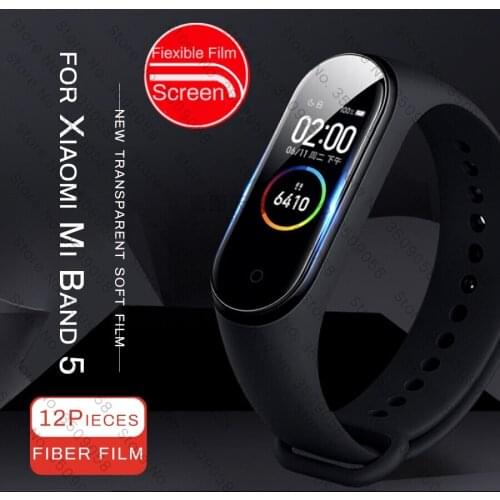 12Pcs 9d curved fiber soft protective film for xiaomi mi band 5 band5 screen protector film on xiomi miband 5 miband5,not glass